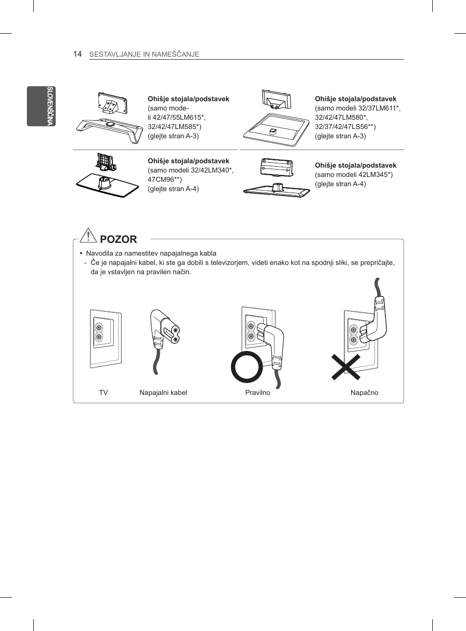 Pozor | LG 47LM615S User Manual | Page 260 / 441