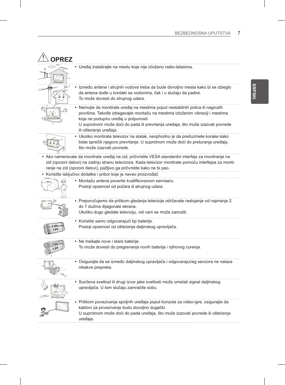 Oprez | LG 47LM615S User Manual | Page 277 / 441