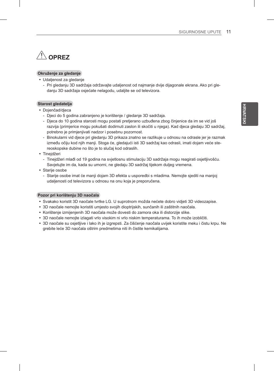 Oprez | LG 47LM615S User Manual | Page 305 / 441