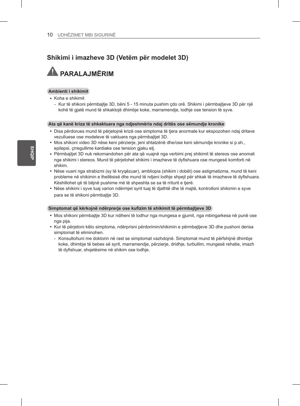 Paralajmërim, Shikimi i imazheve 3d (vetëm për modelet 3d) | LG 47LM615S User Manual | Page 328 / 441