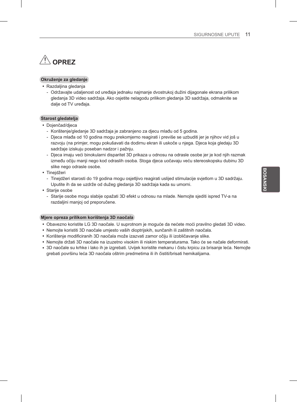 Oprez | LG 47LM615S User Manual | Page 353 / 441