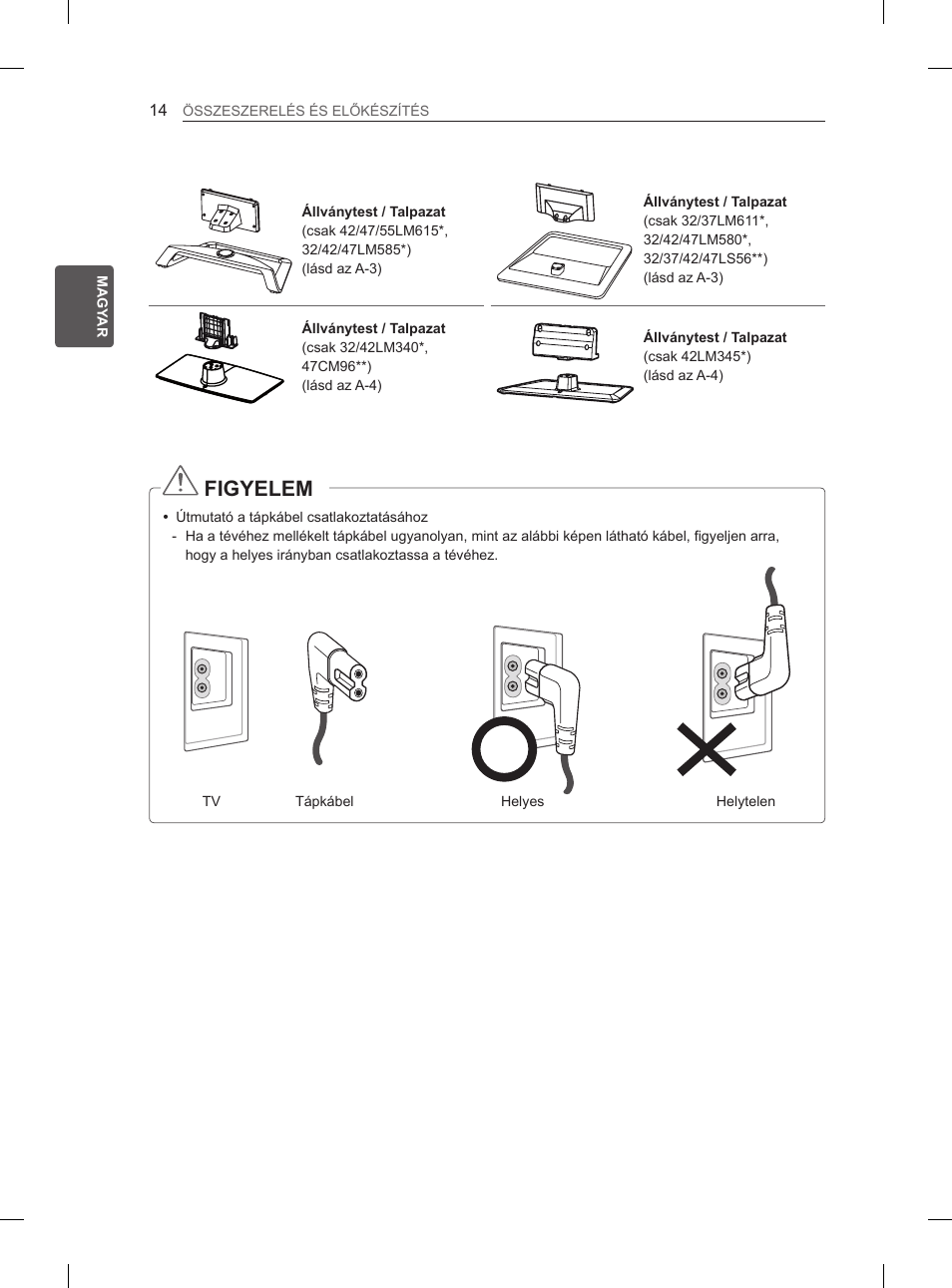 Figyelem | LG 47LM615S User Manual | Page 44 / 441