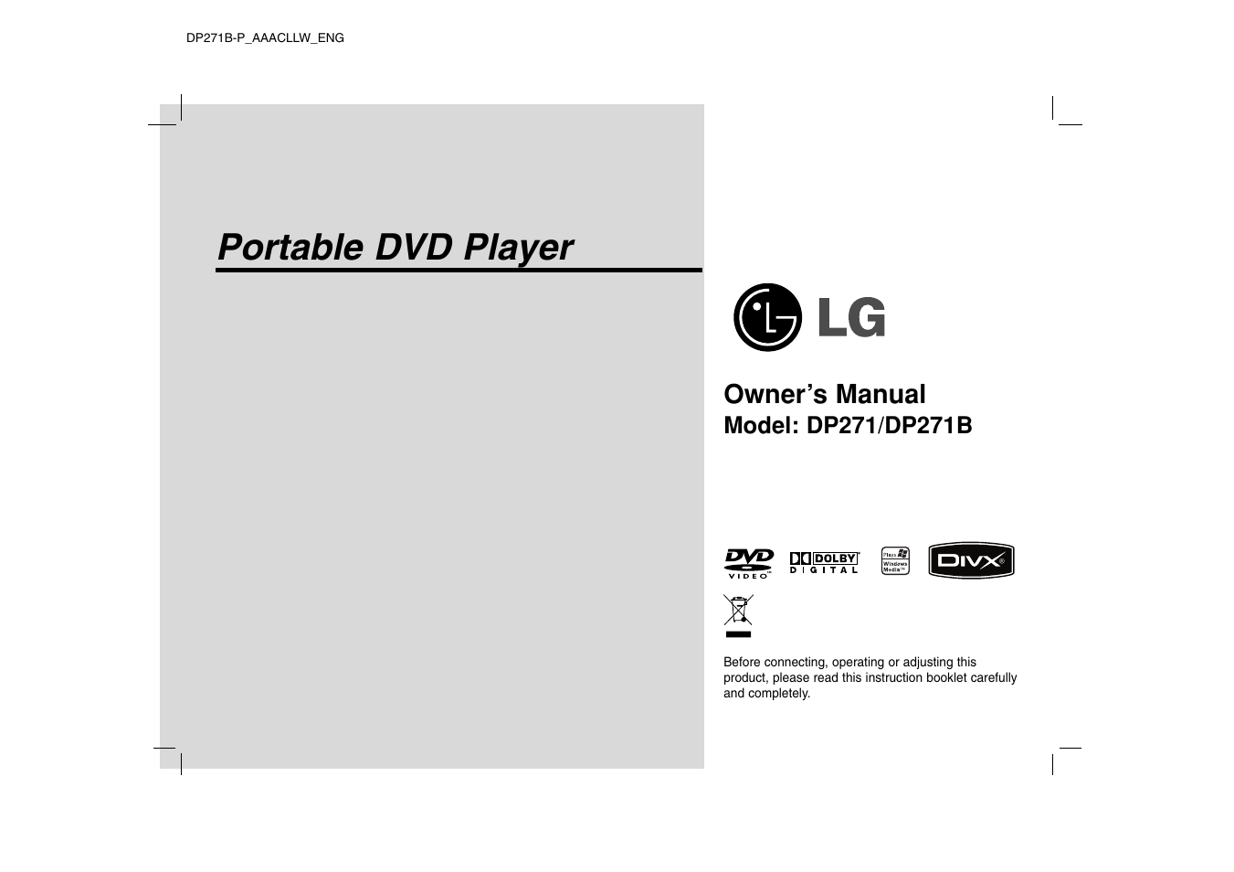 LG DP271B User Manual | 211 pages