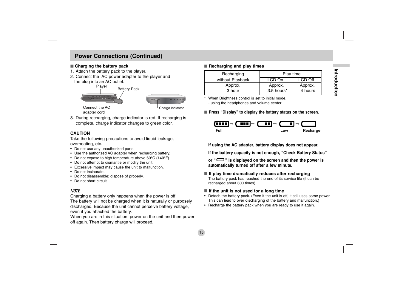 Power connections (continued) | LG DP271B User Manual | Page 15 / 211