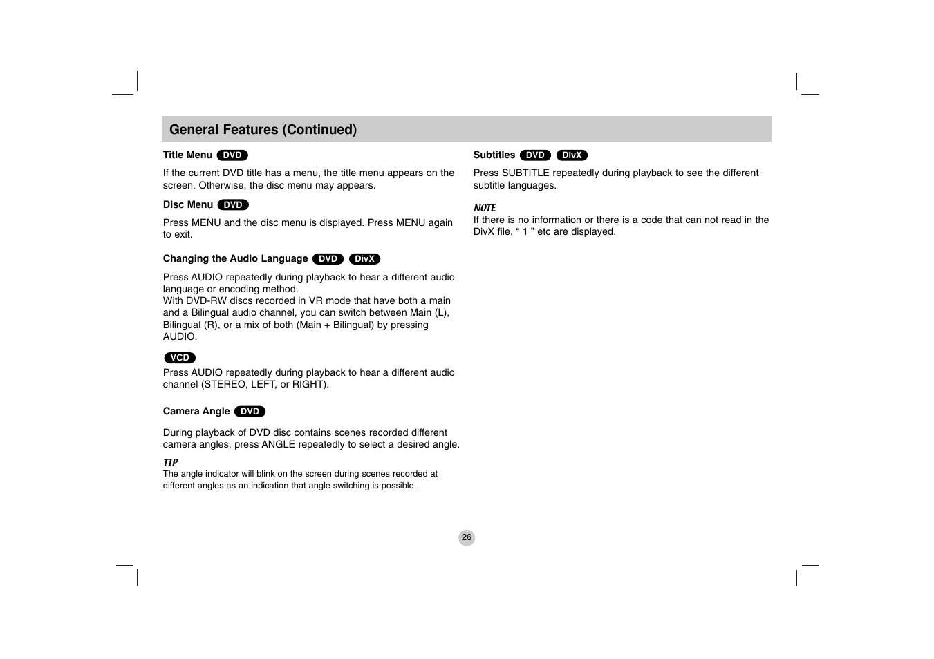 LG DP271B User Manual | Page 26 / 211