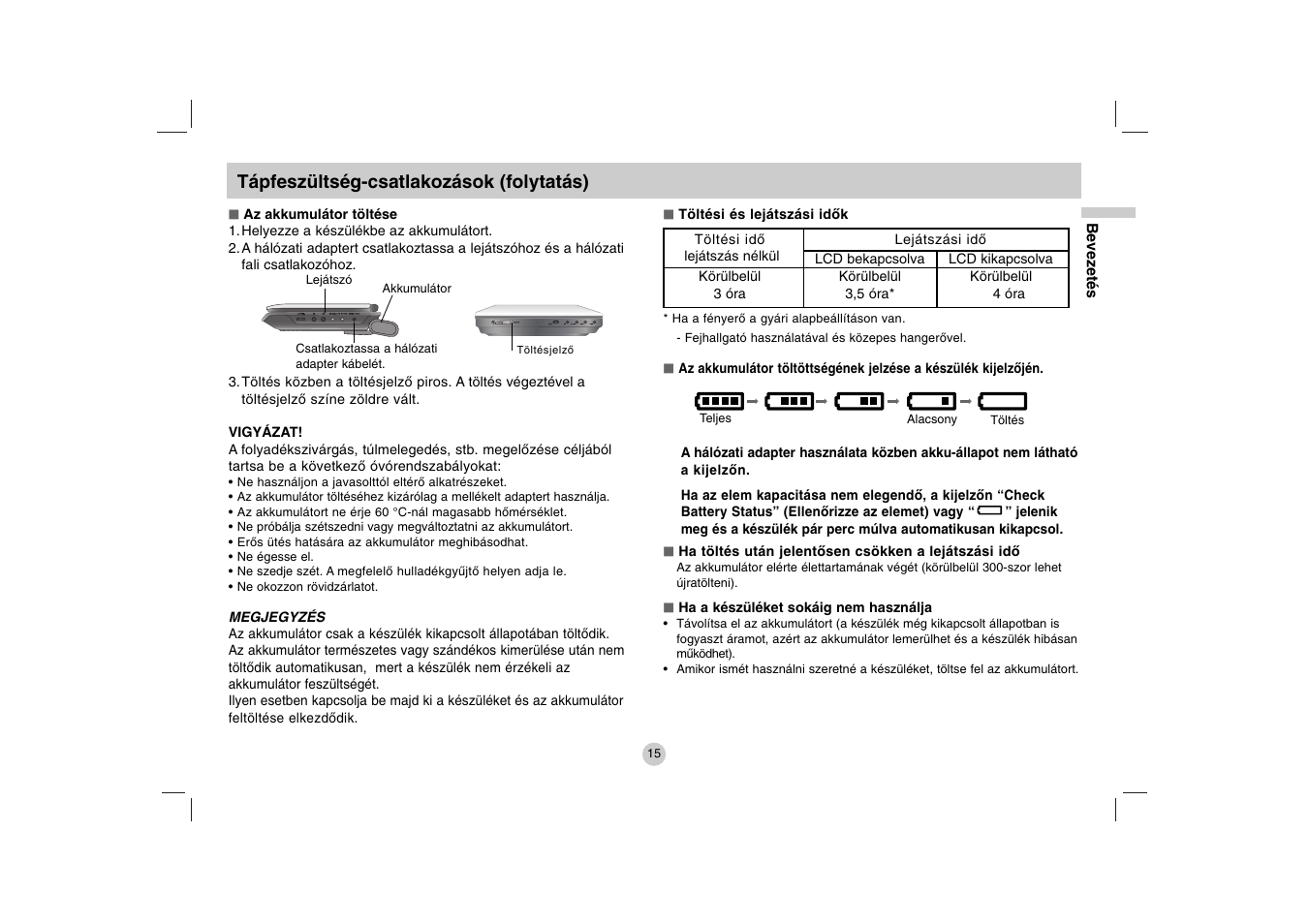 Tápfeszültség-csatlakozások (folytatás) | LG DP271B User Manual | Page 57 / 211