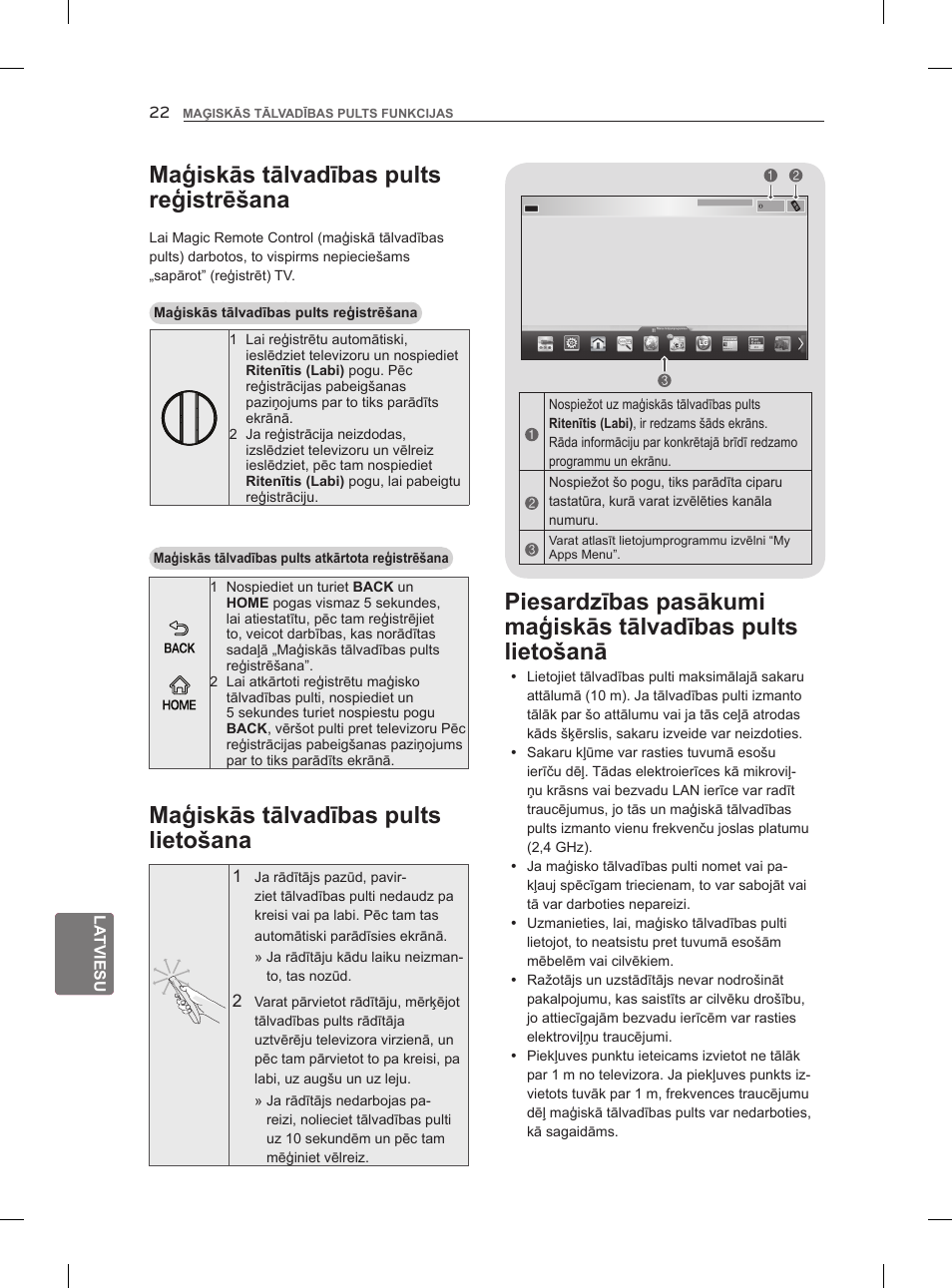 Maģiskās tālvadības pults reģistrēšana | LG 47LM860V User Manual | Page 284 / 521