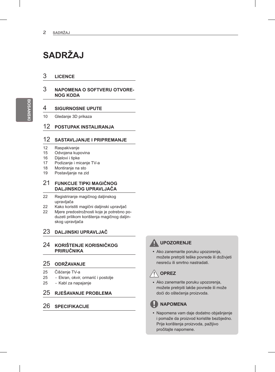 Sadržaj | LG 47LM860V User Manual | Page 404 / 521