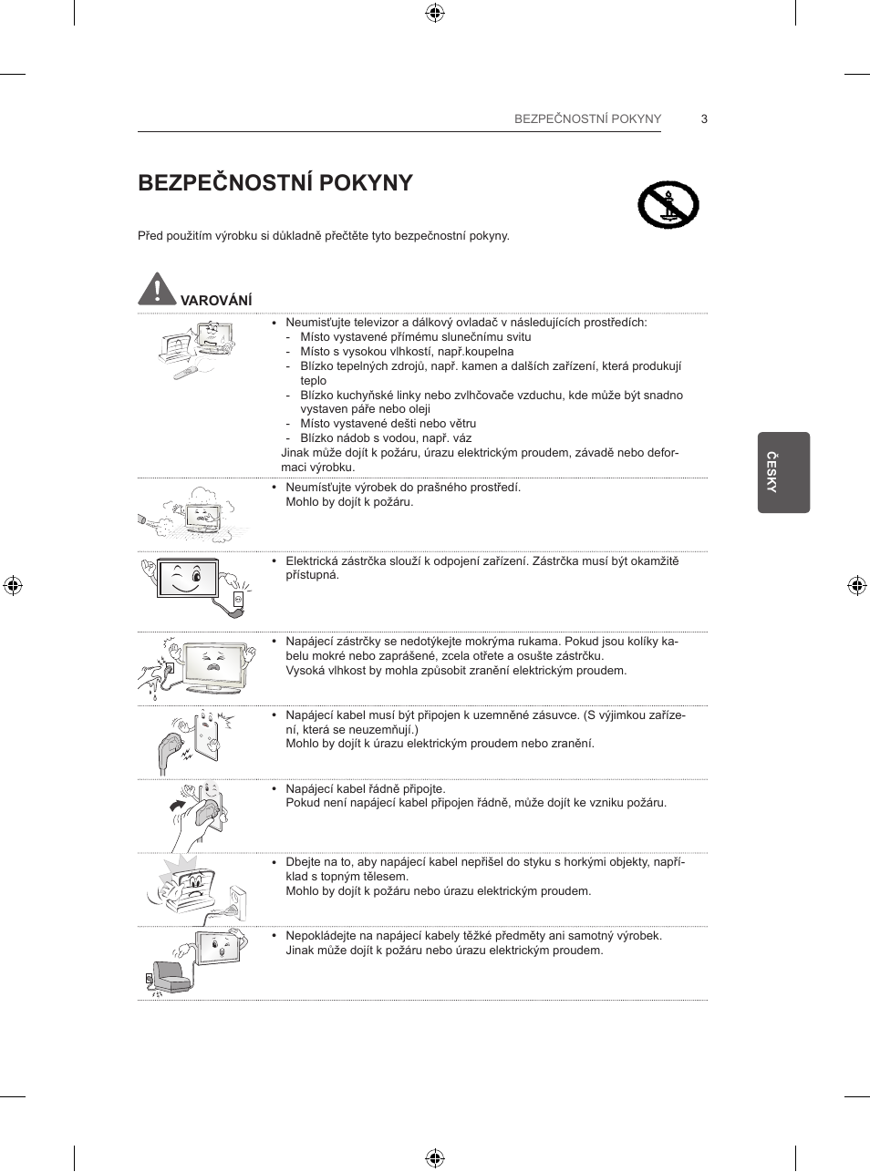 Bezpečnostní pokyny | LG 47LB570V User Manual | Page 101 / 392