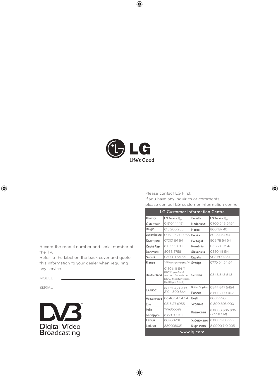 LG 47LB570V User Manual | Page 392 / 392