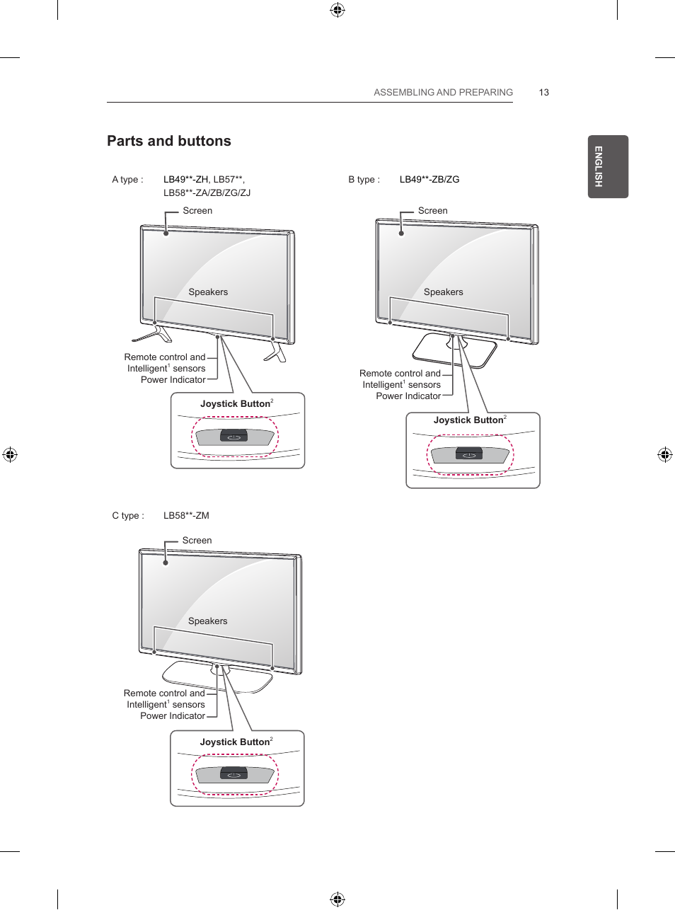 Parts and buttons | LG 47LB570V User Manual | Page 45 / 392