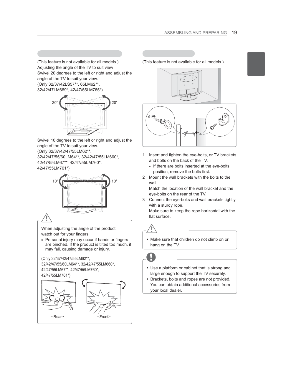 Caution | LG 37LS570S User Manual | Page 30 / 519