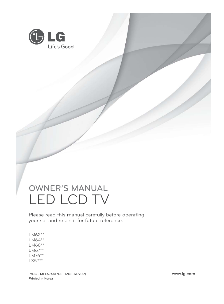 Led lcd tv, Owner’s manual | LG 37LS570S User Manual | Page 4 / 519