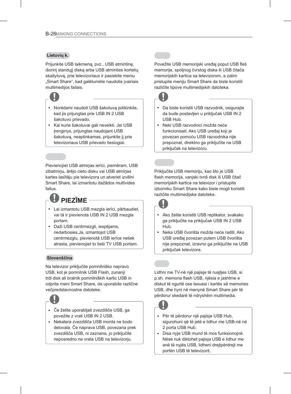 Napomena, Shënim, Pastaba | 3,(=ʈ0, Opomba | LG 37LS570S User Manual | Page 485 / 519