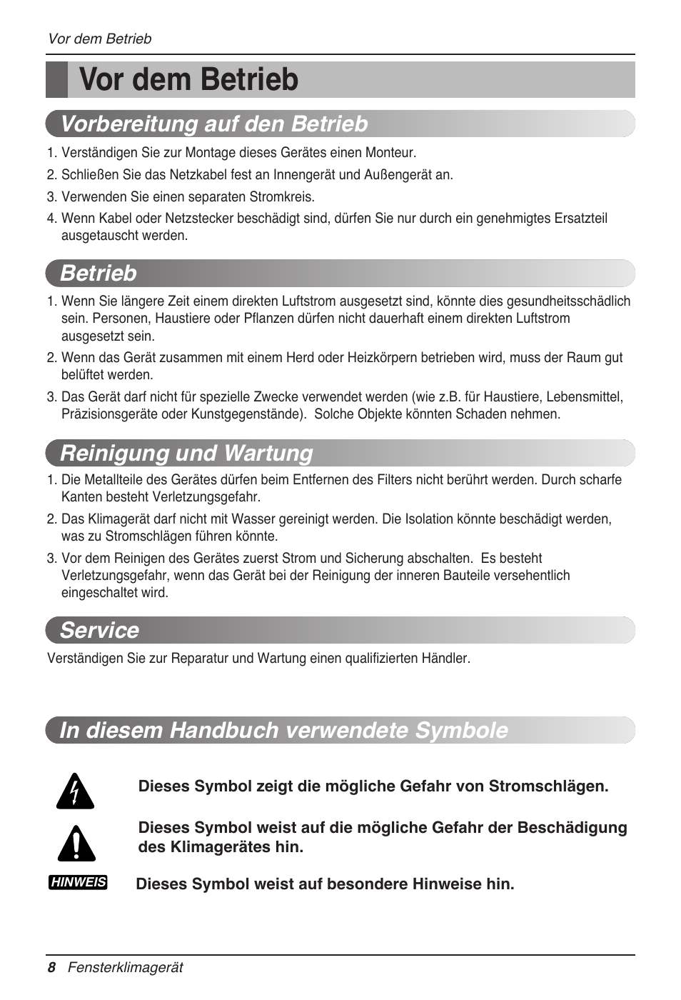 Vor dem betrieb | LG MV12AH User Manual | Page 108 / 413