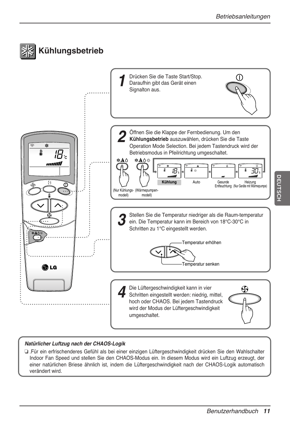 Kühlungsbetrieb | LG MV12AH User Manual | Page 111 / 413