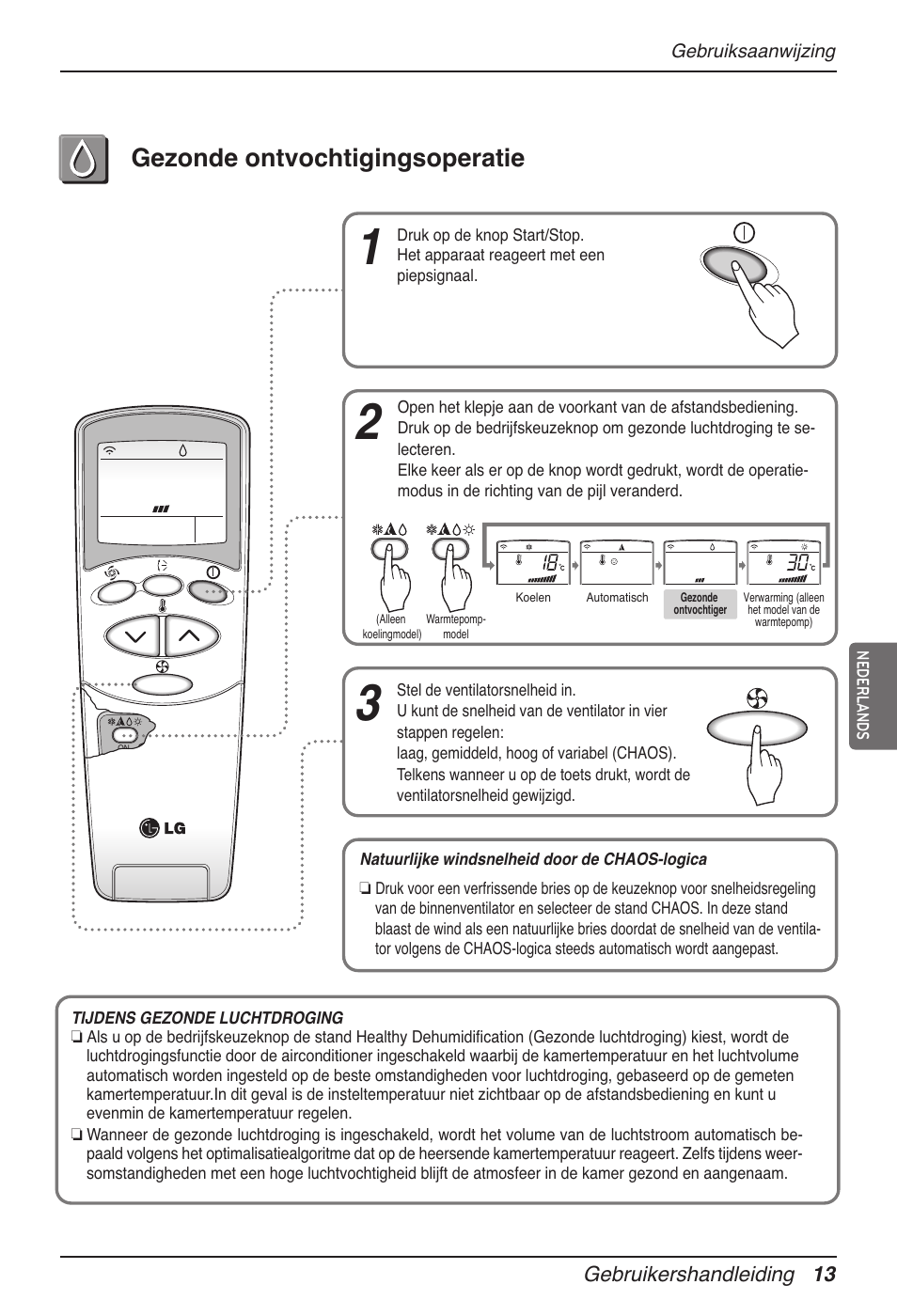 Gezonde ontvochtigingsoperatie | LG MV12AH User Manual | Page 137 / 413