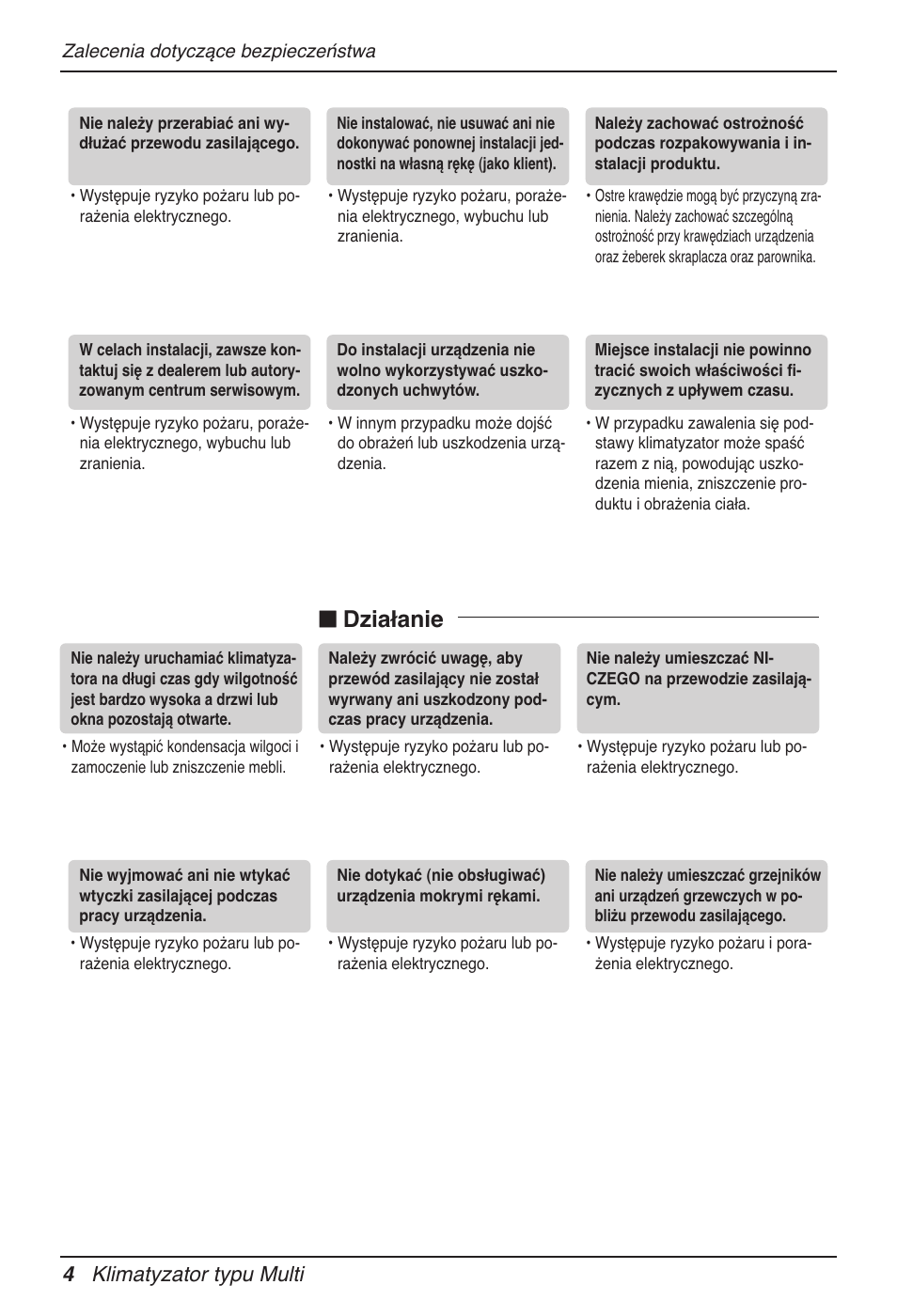 N działanie, 4 klimatyzator typu multi | LG MV12AH User Manual | Page 152 / 413