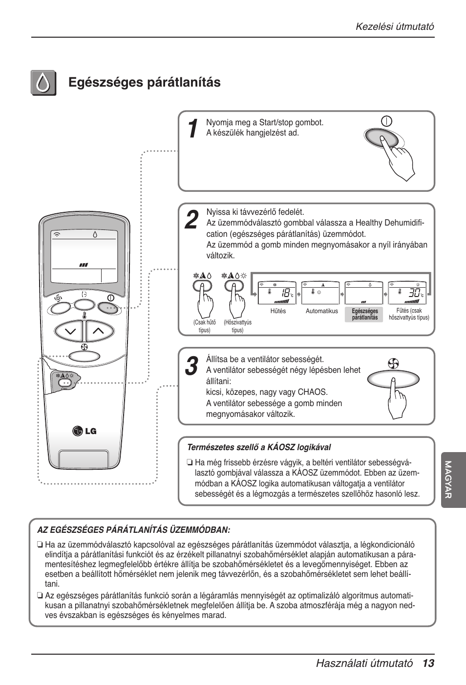 Egészséges párátlanítás | LG MV12AH User Manual | Page 185 / 413