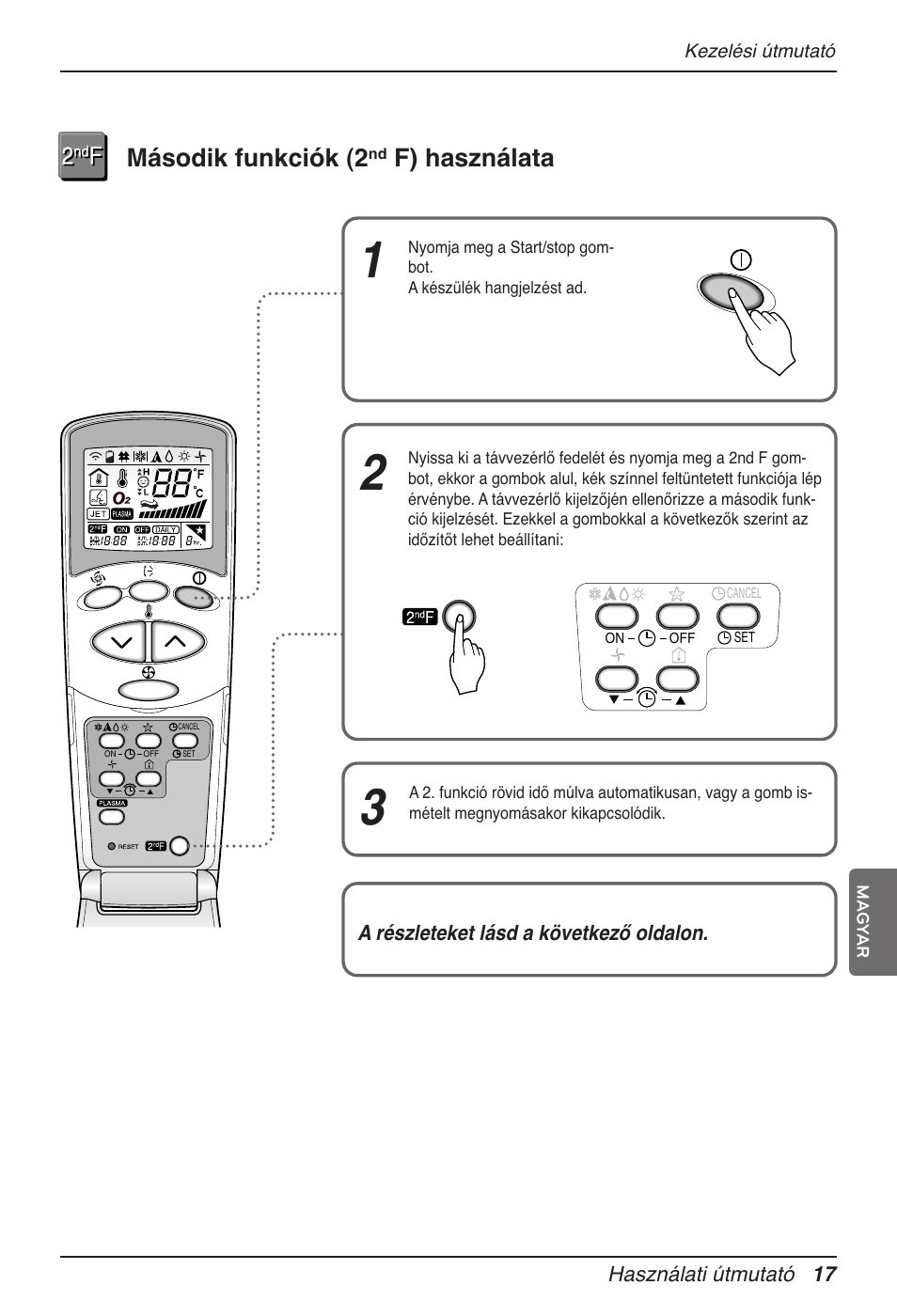 Második funkciók (2, F) használata | LG MV12AH User Manual | Page 189 / 413