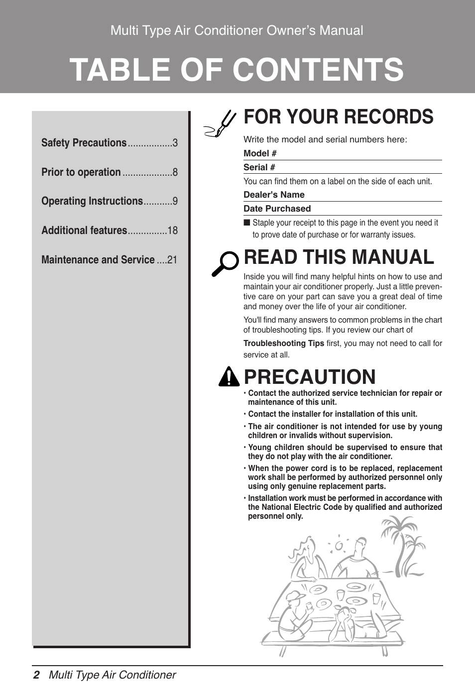LG MV12AH User Manual | Page 2 / 413