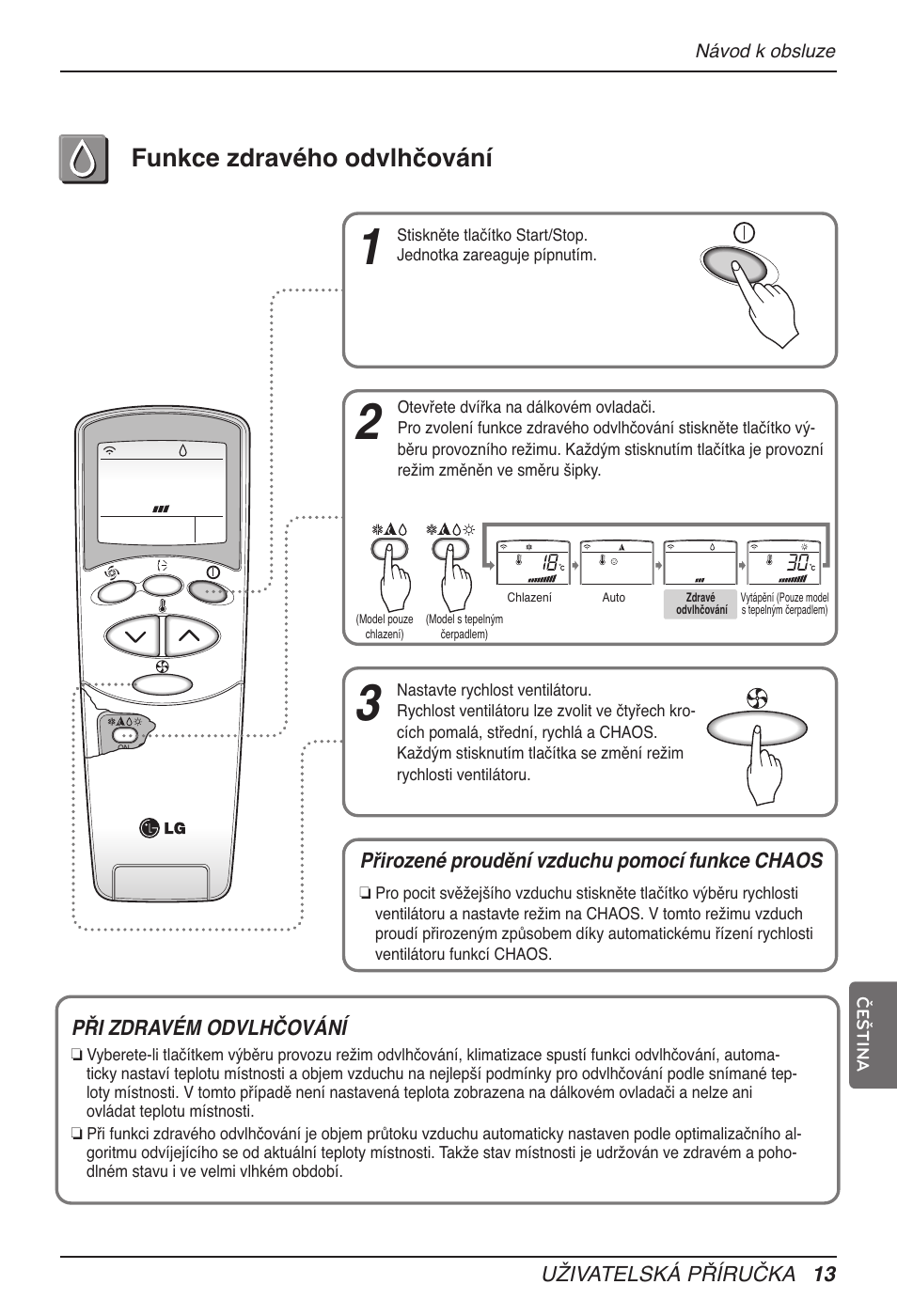 Funkce zdravého odvlhčování | LG MV12AH User Manual | Page 209 / 413