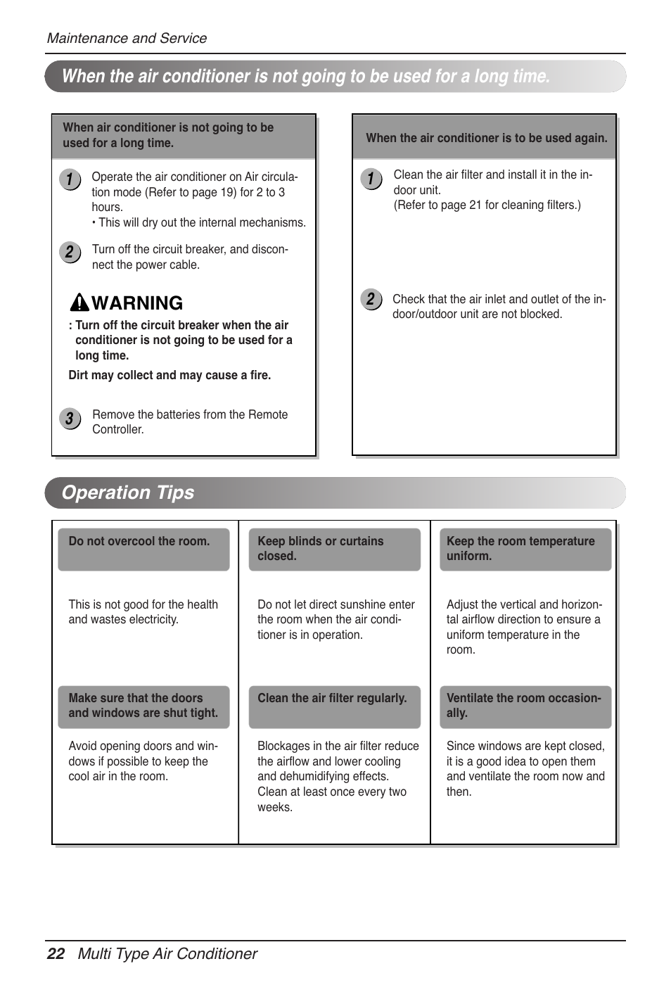 Warning | LG MV12AH User Manual | Page 22 / 413
