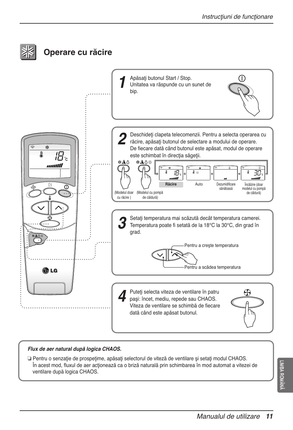 Operare cu răcire | LG MV12AH User Manual | Page 231 / 413