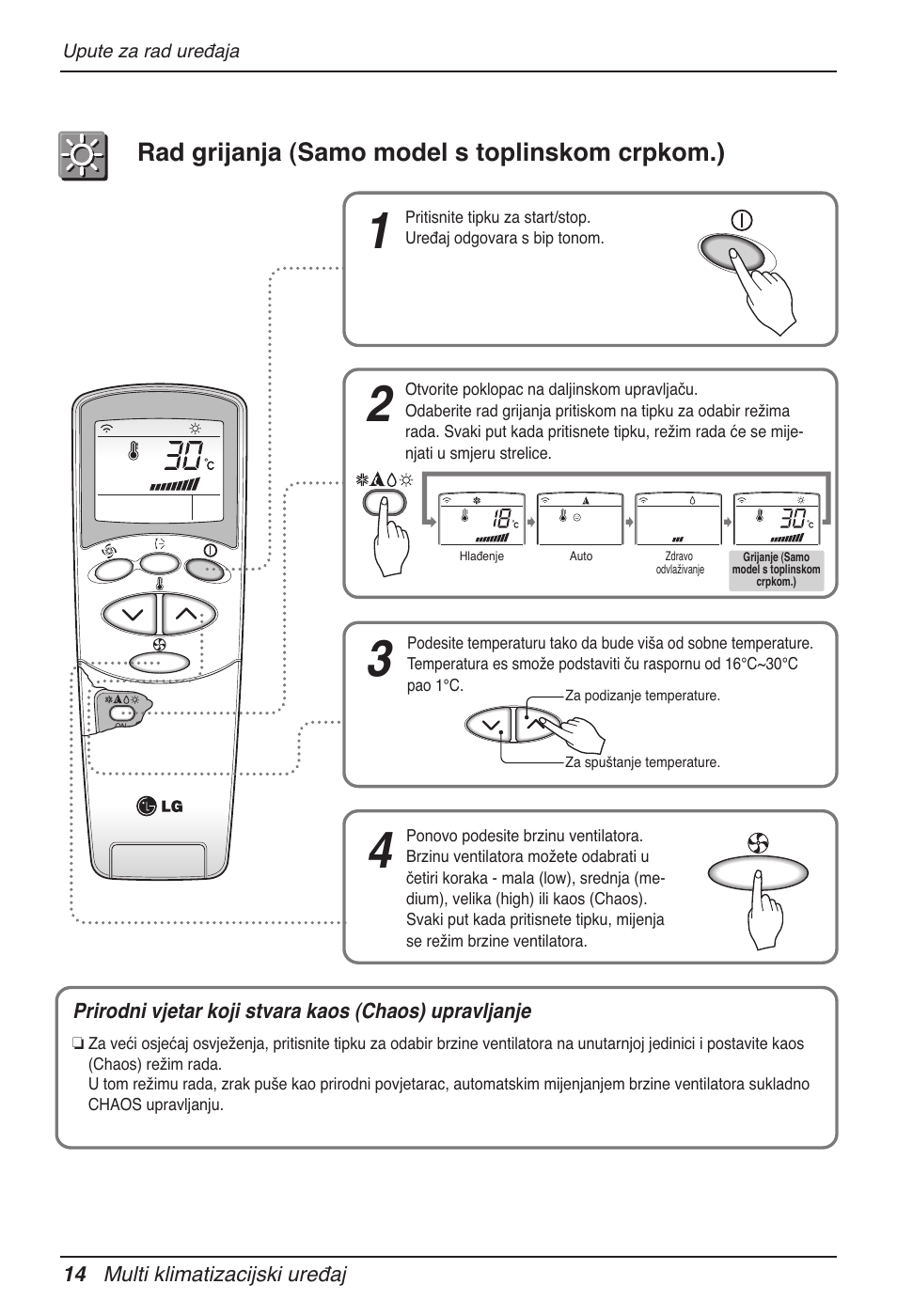 Rad grijanja (samo model s toplinskom crpkom.) | LG MV12AH User Manual | Page 306 / 413