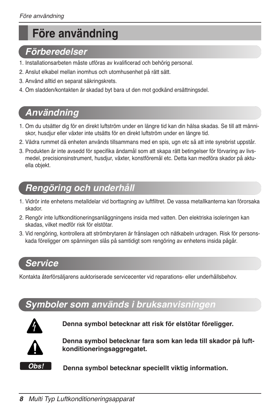 Före användning | LG MV12AH User Manual | Page 324 / 413