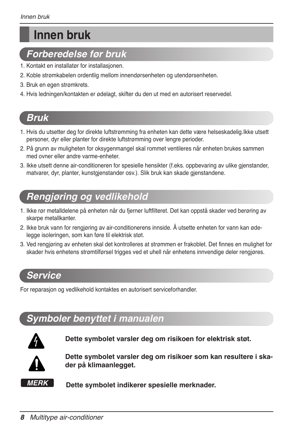 Innen bruk | LG MV12AH User Manual | Page 348 / 413