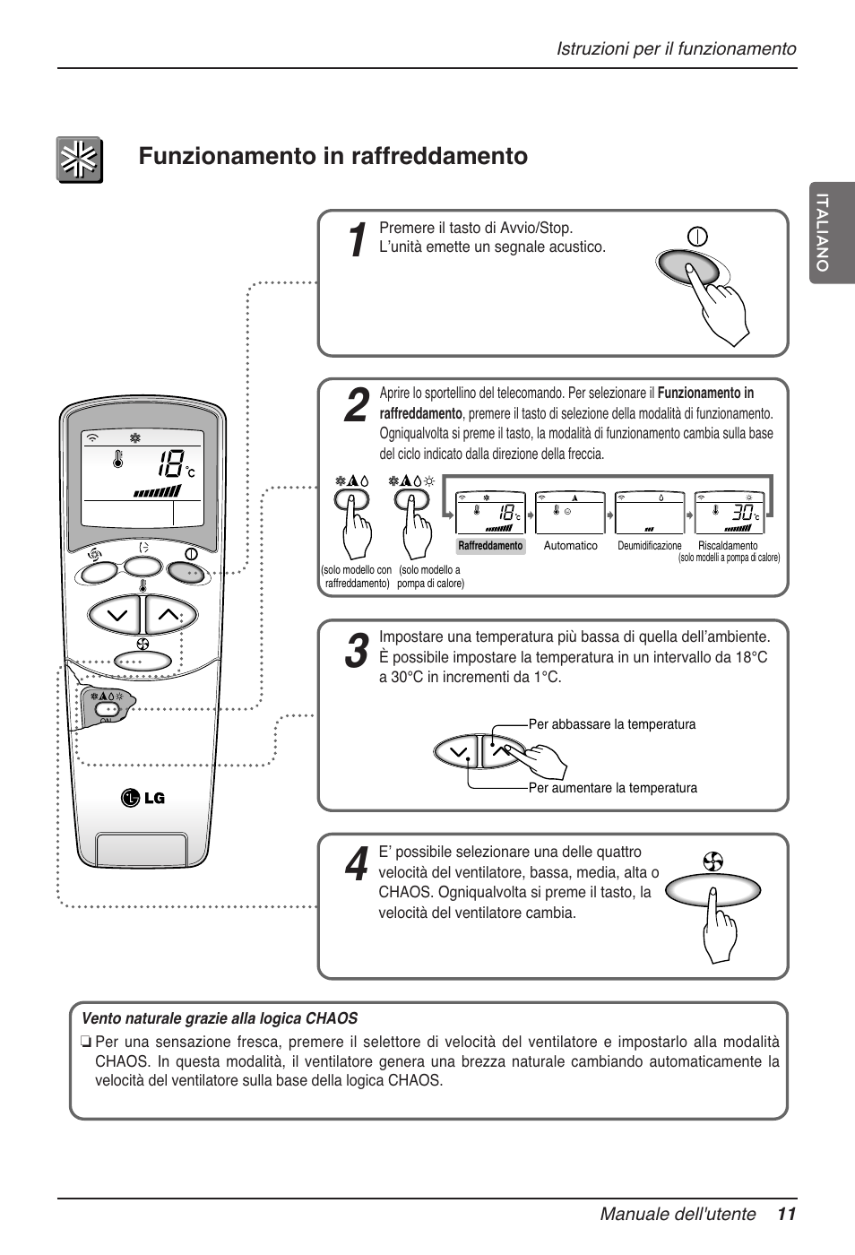 Funzionamento in raffreddamento | LG MV12AH User Manual | Page 35 / 413