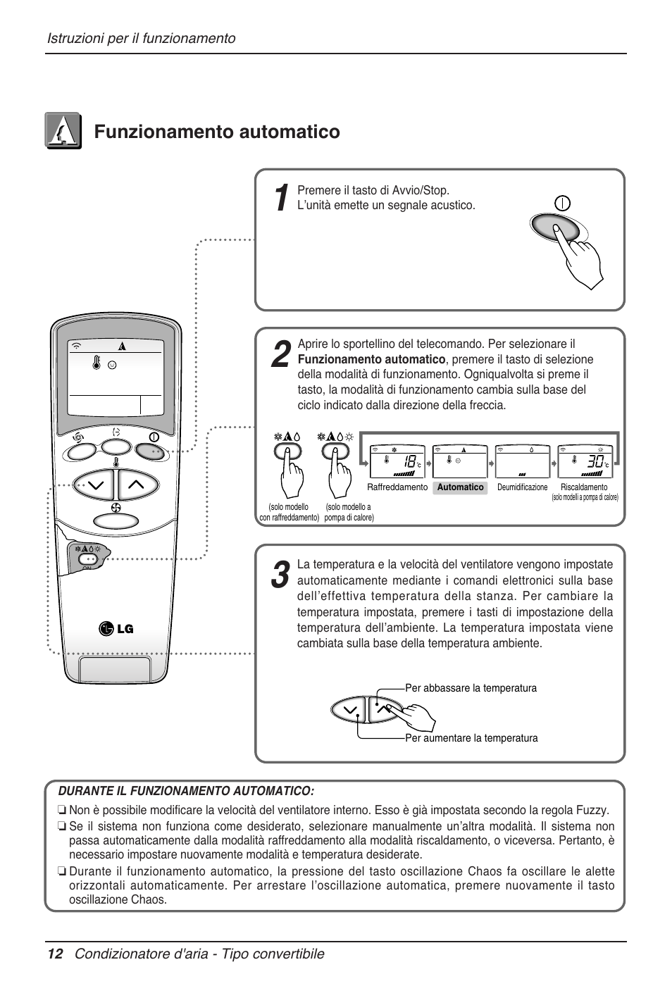 Funzionamento automatico | LG MV12AH User Manual | Page 36 / 413