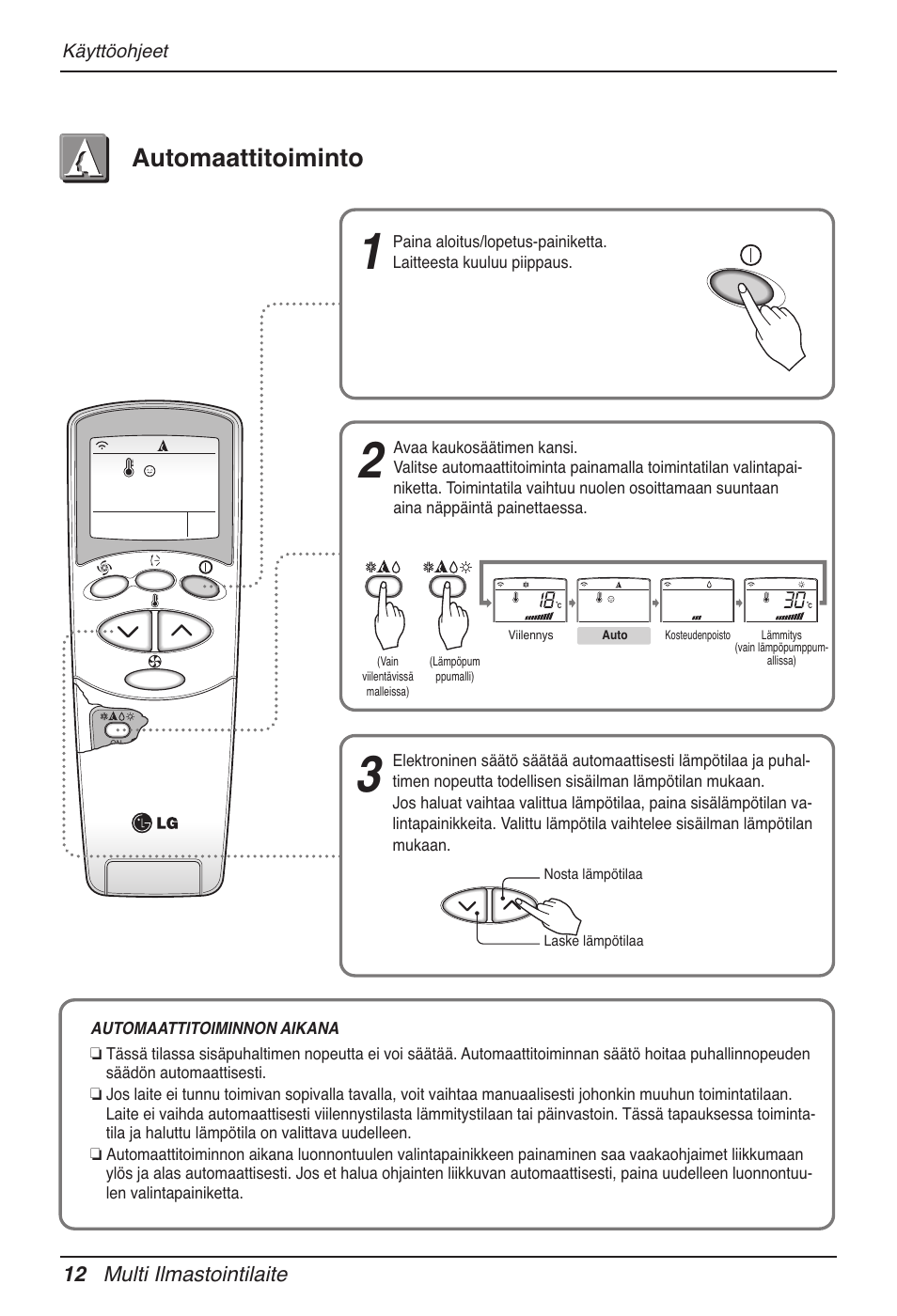 Automaattitoiminto | LG MV12AH User Manual | Page 376 / 413
