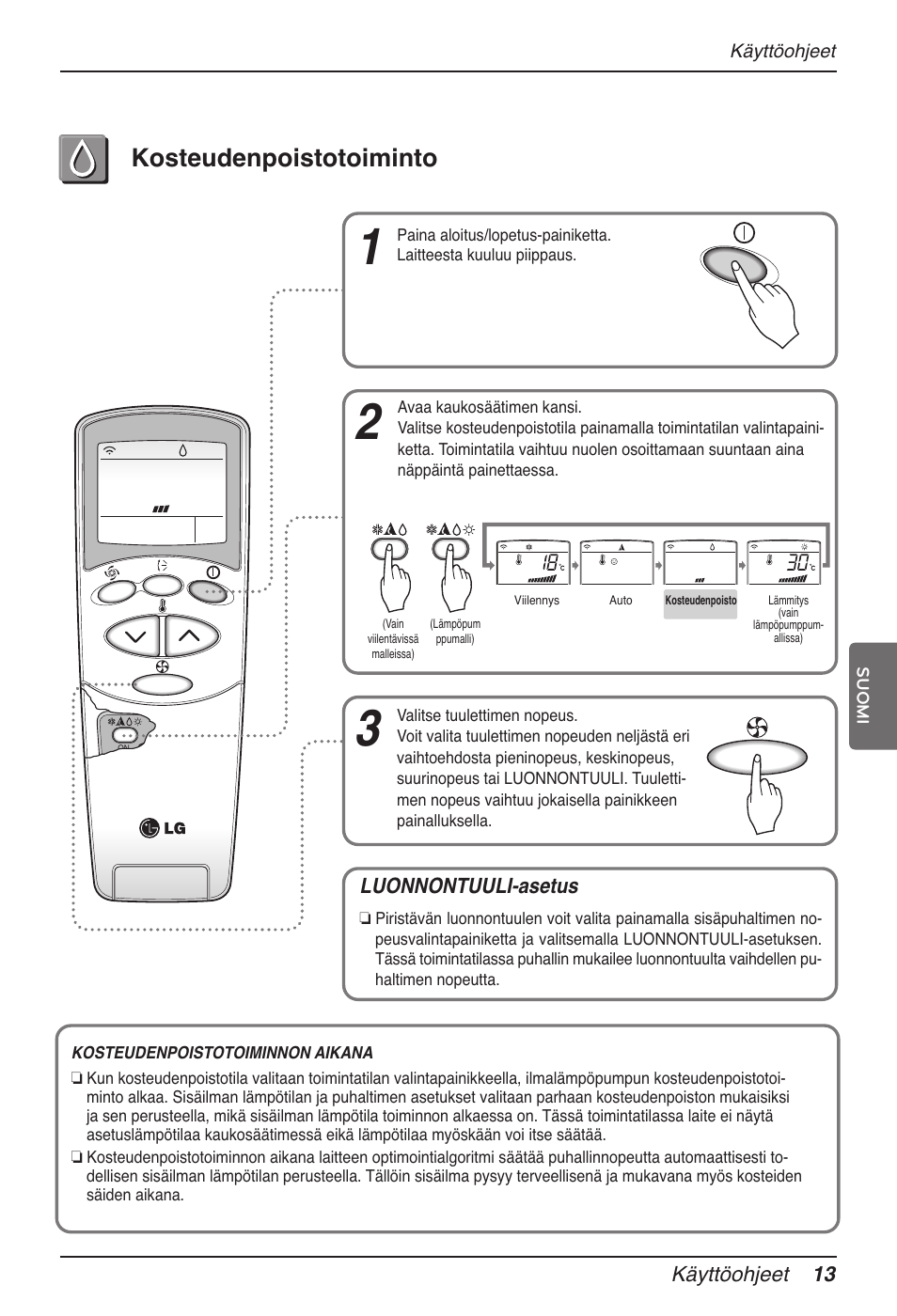 Kosteudenpoistotoiminto | LG MV12AH User Manual | Page 377 / 413