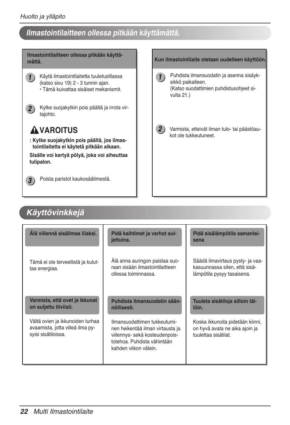 Varoitus | LG MV12AH User Manual | Page 386 / 413