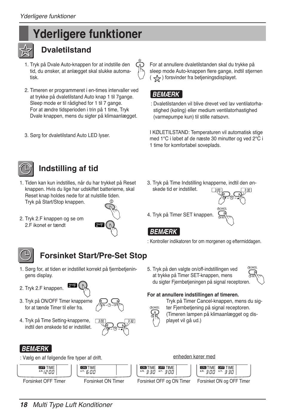 Yderligere funktioner, Bemærk, 18 multi type luft konditioner | LG MV12AH User Manual | Page 406 / 413