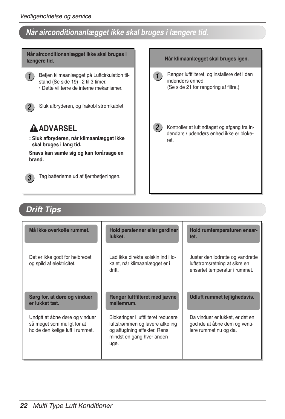 Advarsel | LG MV12AH User Manual | Page 410 / 413