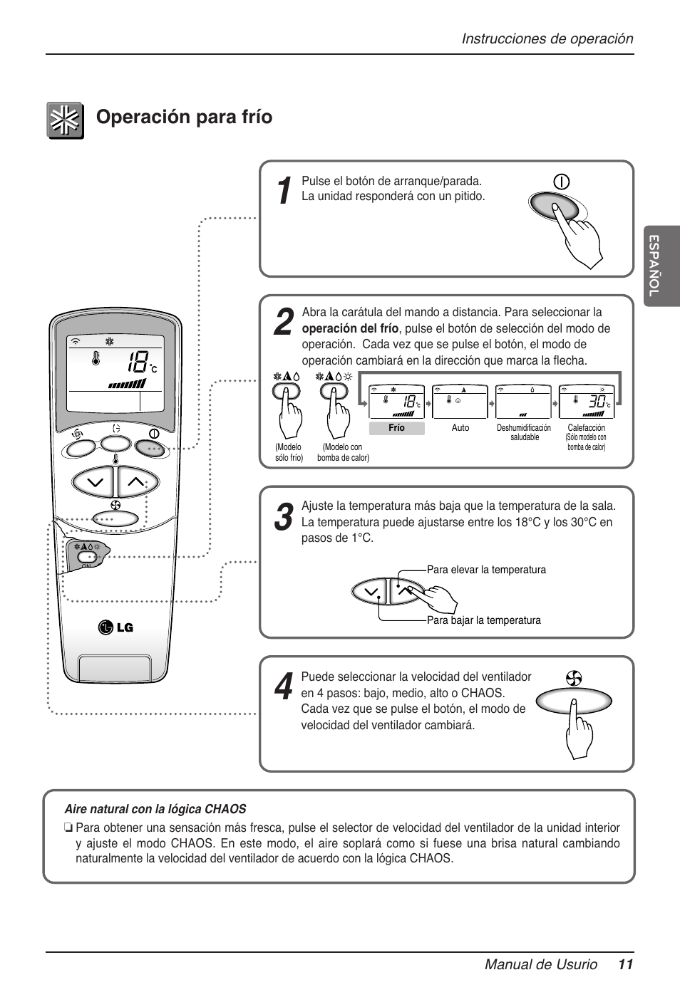 Operación para frío | LG MV12AH User Manual | Page 59 / 413