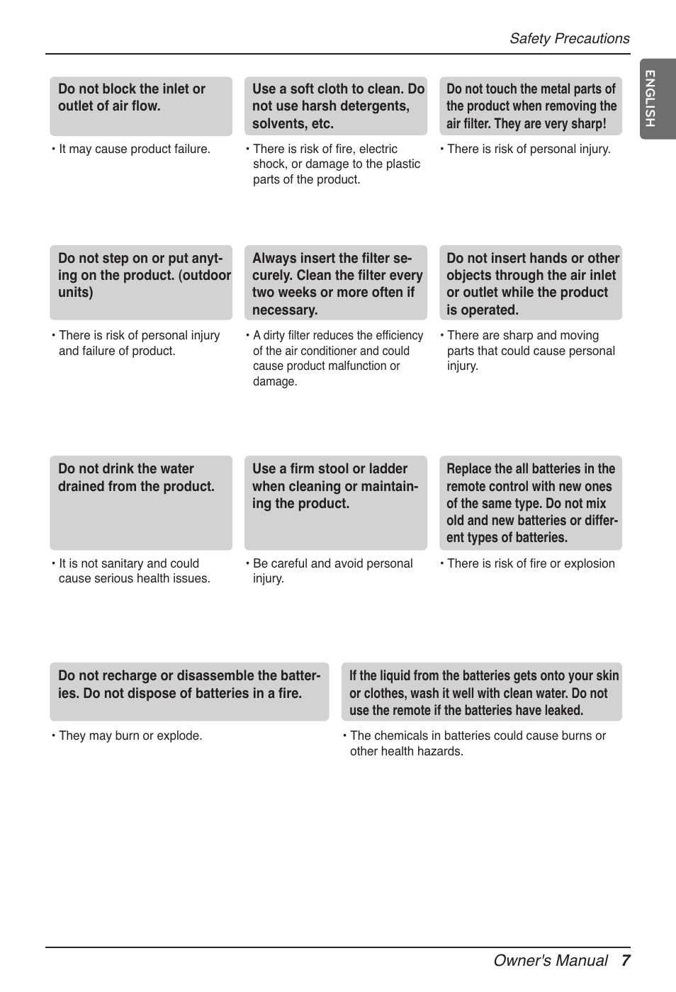 Owner's manual 7 | LG MV12AH User Manual | Page 7 / 413