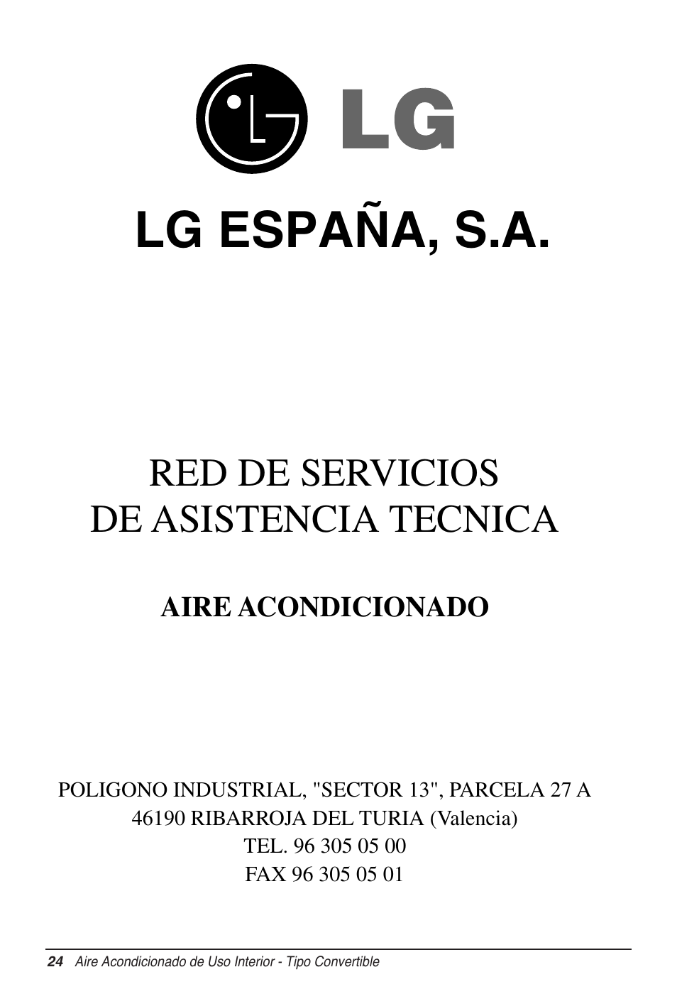 Lg españa, s.a, Red de servicios de asistencia tecnica | LG MV12AH User Manual | Page 72 / 413
