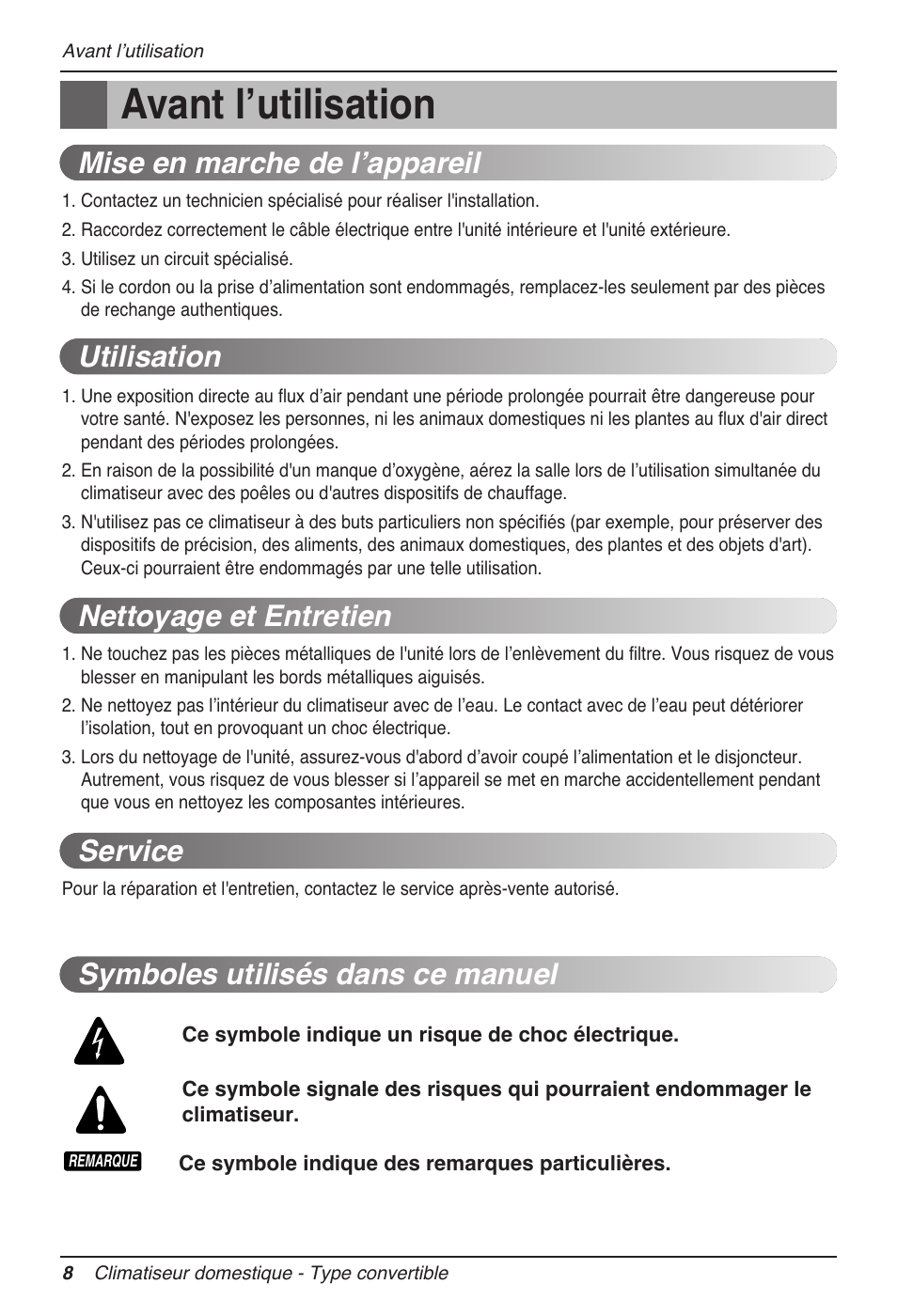 Avant lʼutilisation | LG MV12AH User Manual | Page 84 / 413