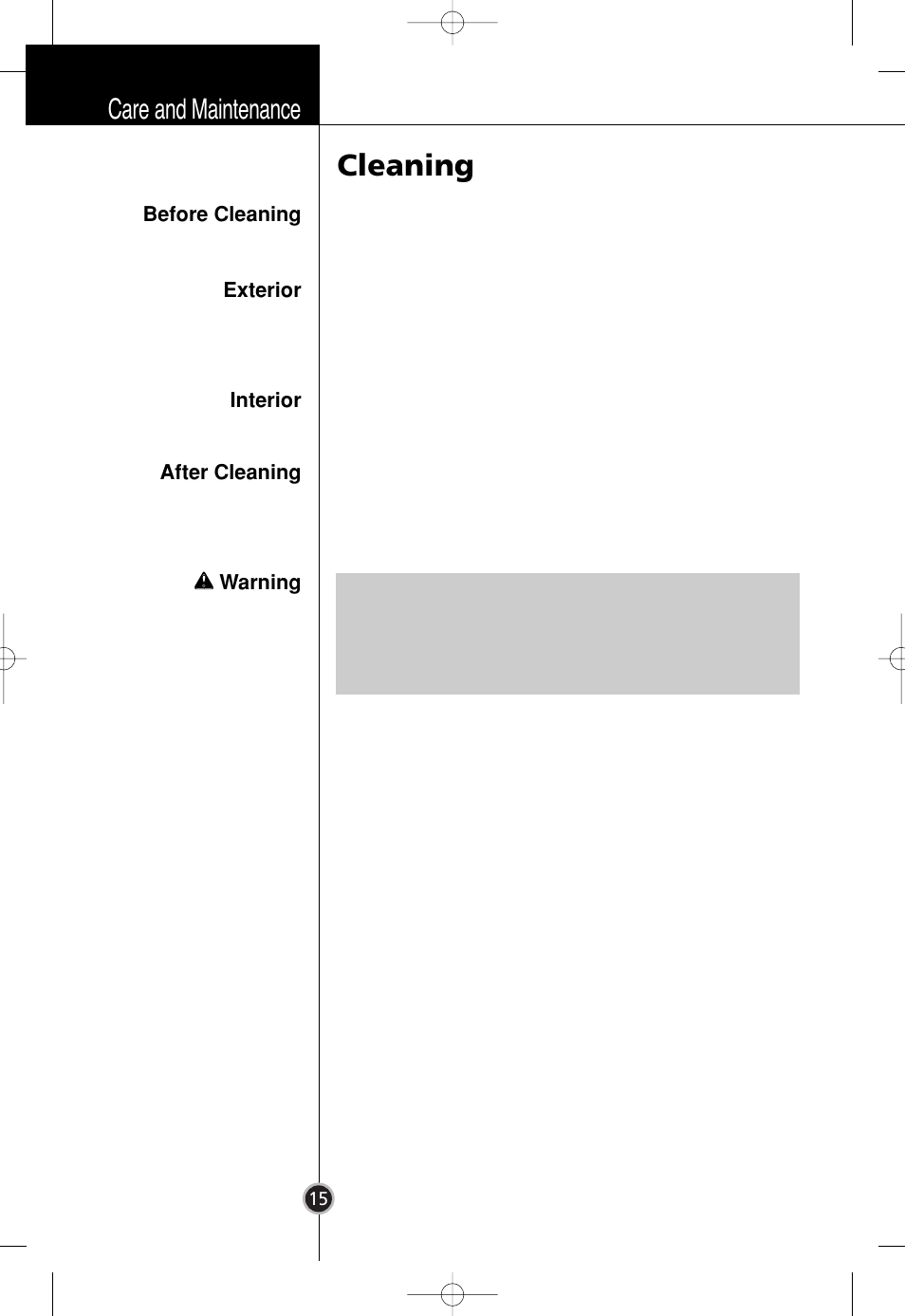 Cleaning, Care and maintenance | LG GR-B359PQA User Manual | Page 14 / 87
