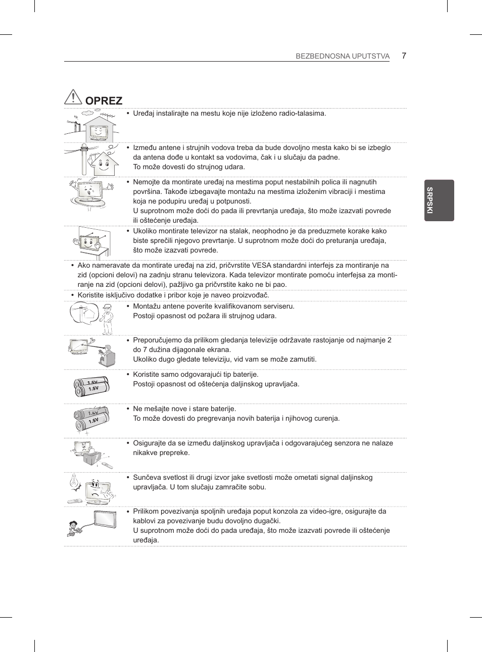 Oprez | LG 42LM649S User Manual | Page 323 / 516