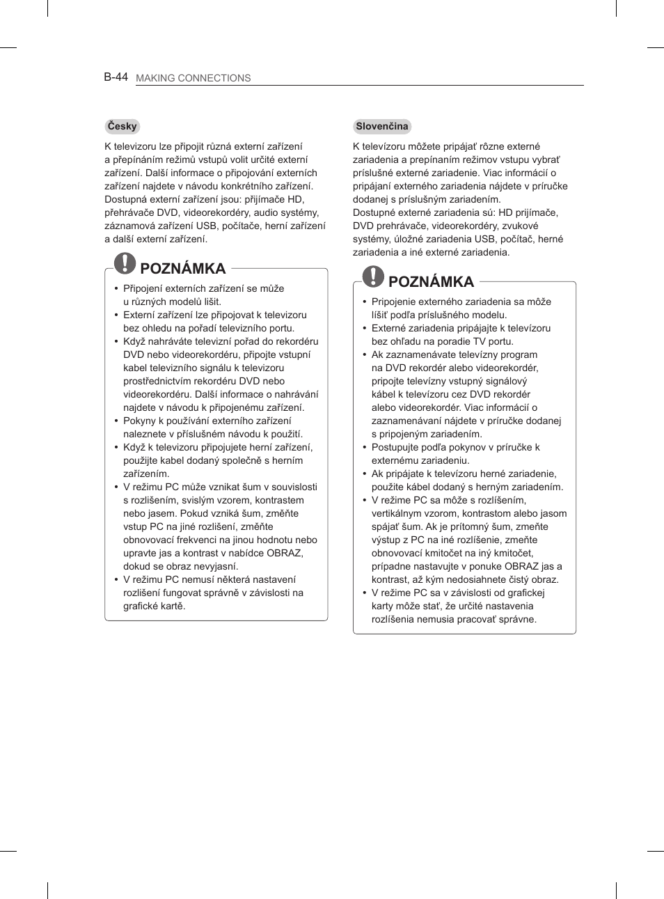 Poznámka | LG 42LM649S User Manual | Page 500 / 516