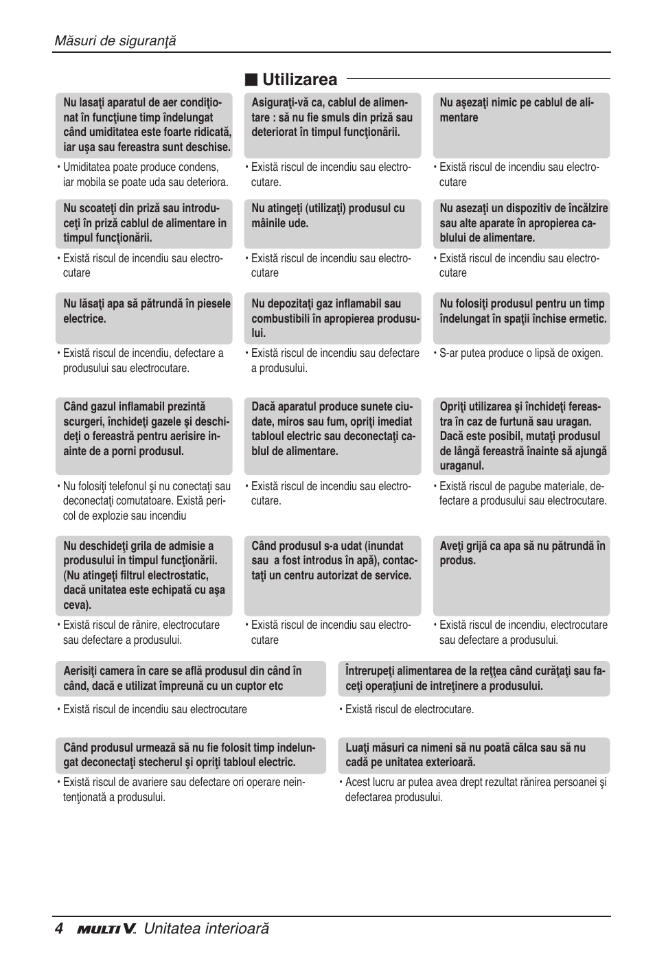 N utilizarea, 4unitatea interioară | LG ARNU12GB1G2 User Manual | Page 136 / 205