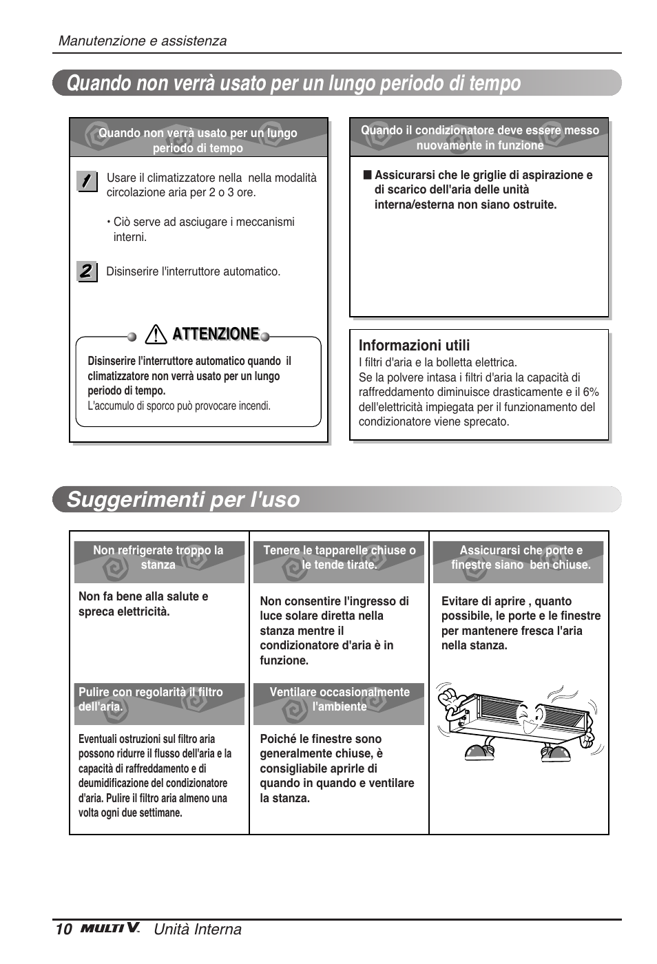 Attenzione | LG ARNU12GB1G2 User Manual | Page 22 / 205