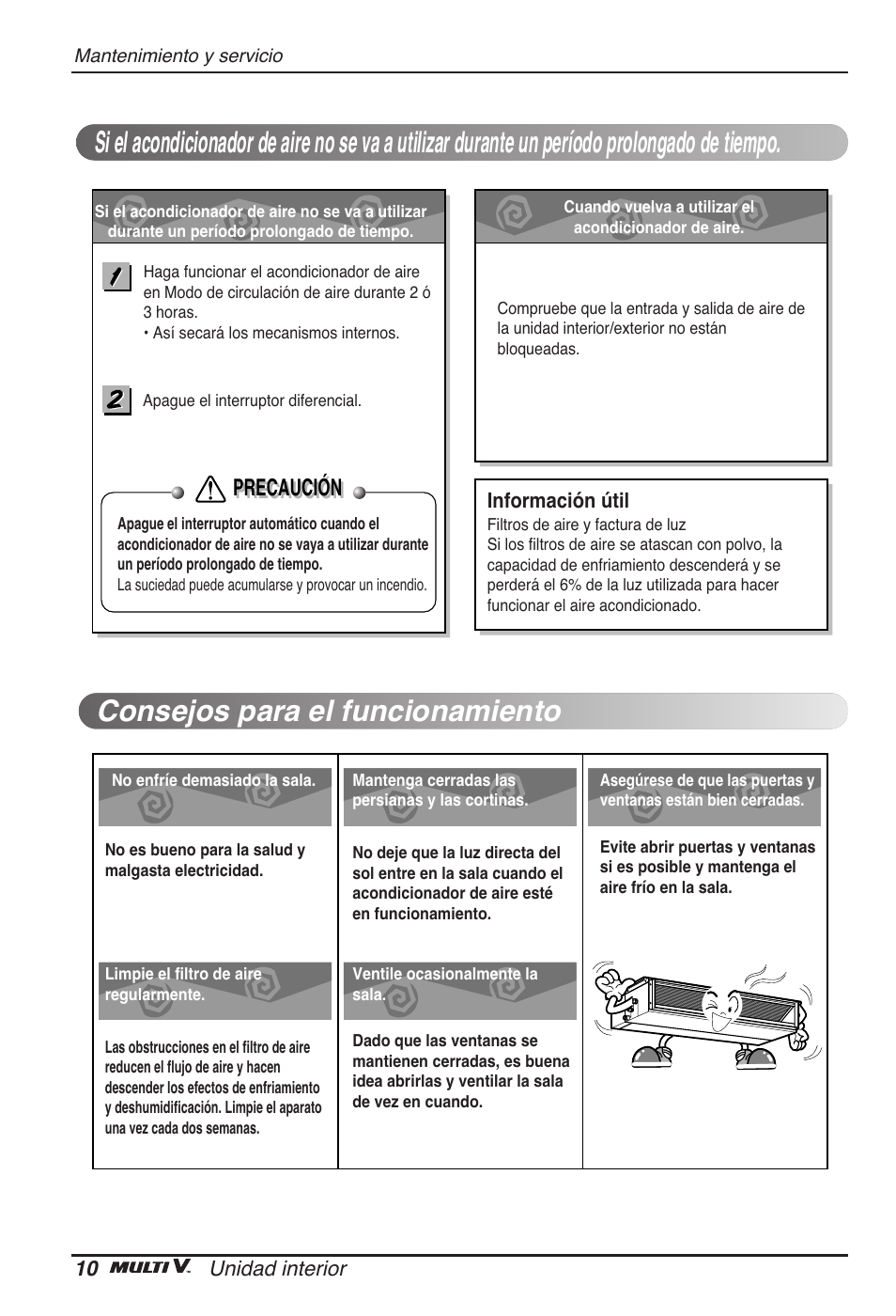 Precaución | LG ARNU12GB1G2 User Manual | Page 34 / 205