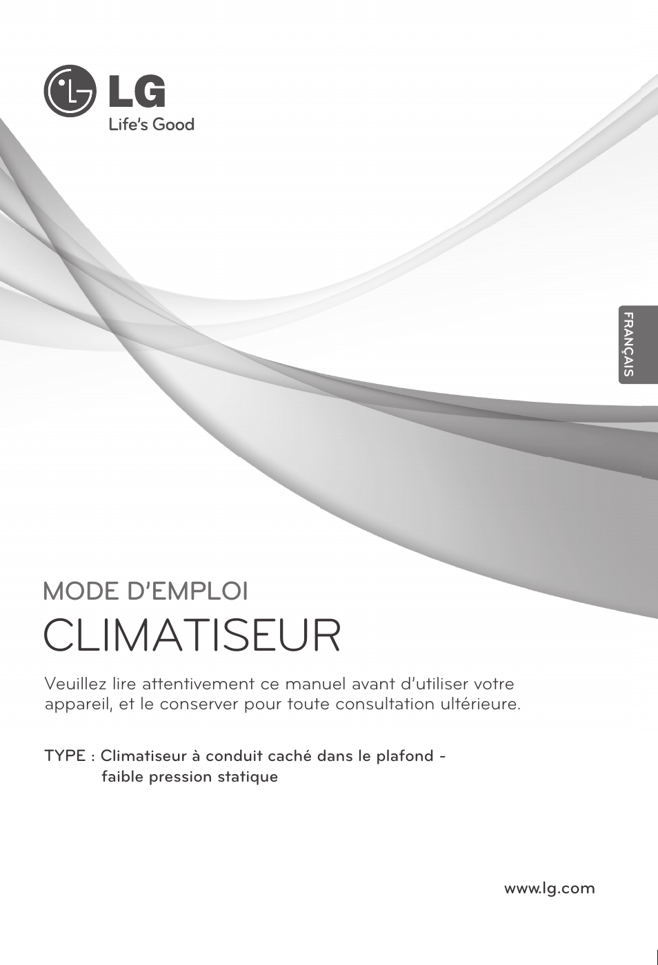 4)mfl67605110(불어), Climatiseur, Mode d’emploi | LG ARNU12GB1G2 User Manual | Page 37 / 205