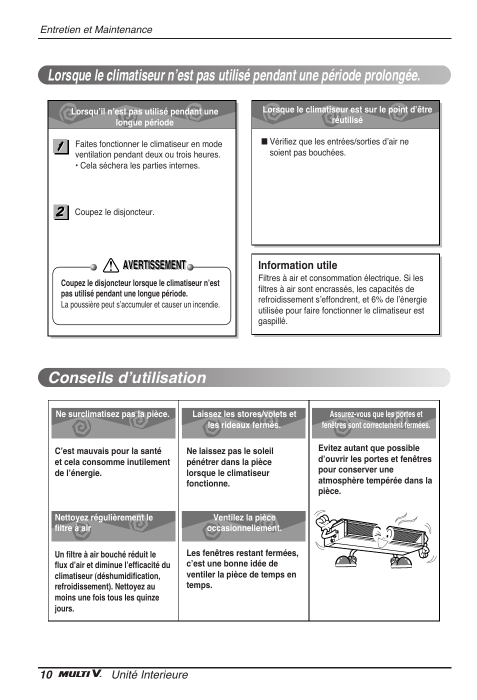 Avertissement | LG ARNU12GB1G2 User Manual | Page 46 / 205